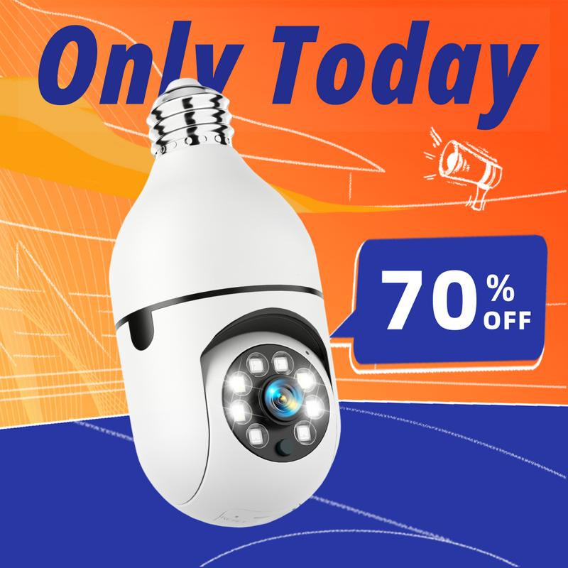 Noonkey 360° Bulb Security Camera – WiFi, Motion Tracking, Night Vision