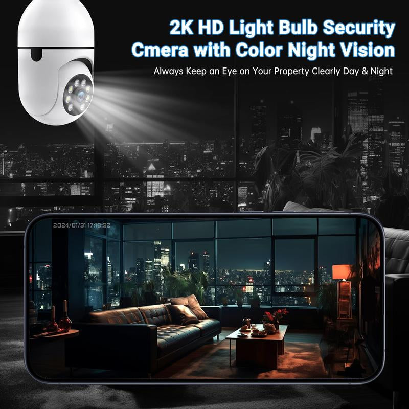 Noonkey 360° Bulb Security Camera – WiFi, Motion Tracking, Night Vision